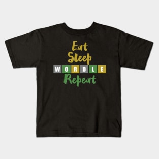 Eat, sleep, wordle and repeat Kids T-Shirt